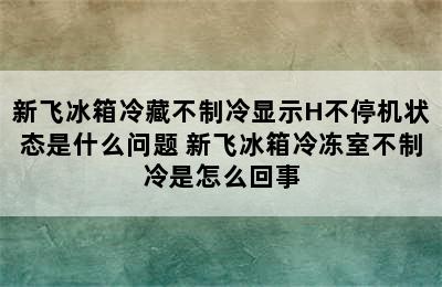 新飞冰箱冷藏不制冷显示H不停机状态是什么问题 新飞冰箱冷冻室不制冷是怎么回事